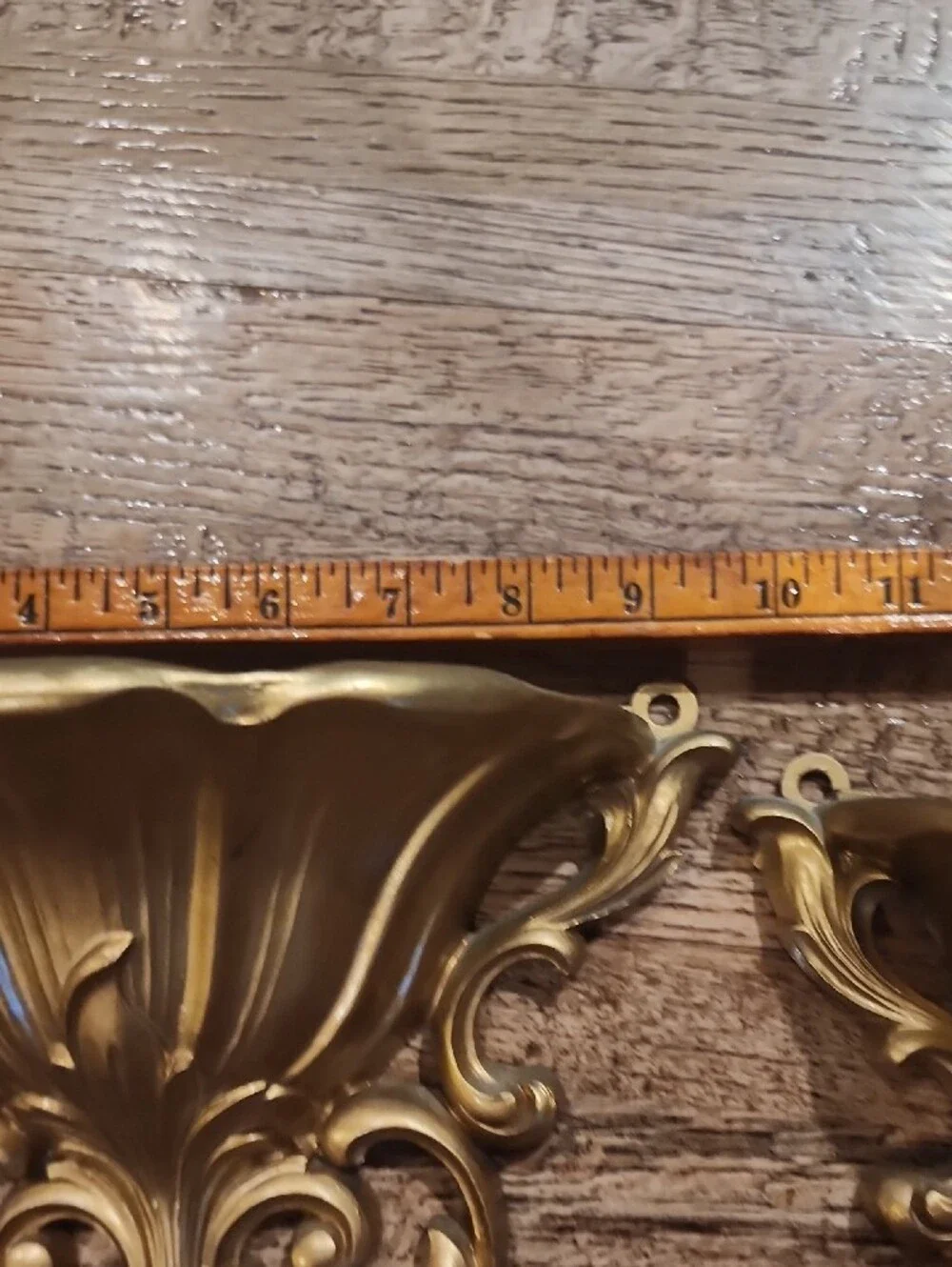 Vintage Gold Rococo Wall Pocket Planters